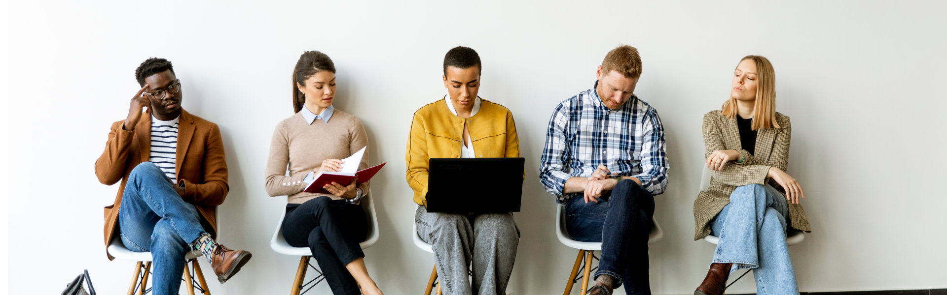 Group of people waiting for the job interview
